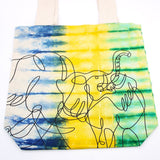 Tye - Dye Cotton Bag (6oz) - 38x42x12cm - Elephants - Multi - Natural Handle - SHAMTAM.COM