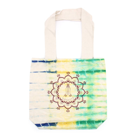 Tye - Dye Cotton Bag (6oz) - 38x42x12cm - Namaste Hands - Multi - Natural Handle - SHAMTAM.COM