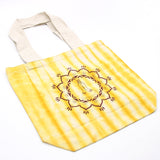 Tye - Dye Cotton Bag (6oz) - 38x42x12cm - Namaste Hands - Yellow - Natural Handle - SHAMTAM.COM