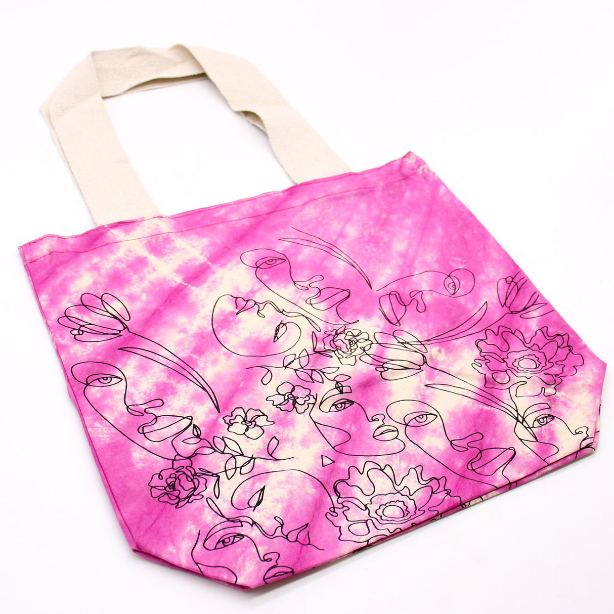 Tye - Dye Cotton Bag (6oz) - 38x42x12cm - Pretty Face - Magento - Natural Handle - SHAMTAM.COM