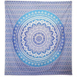 Umrao Mandala Blue Tapestry - Bohemian Wall Hanging, Beach Spread, Bedspread with Intricate Geometric & Floral Design - SHAMTAM.COM