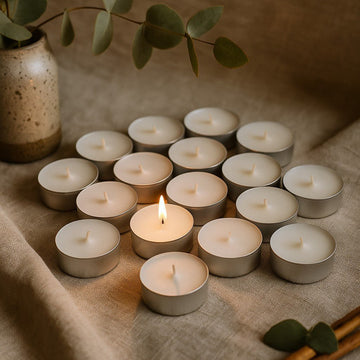 Velas de té sin aroma, paquete de 30, duración de 4 horas