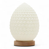 USB Teardrop Bedside Lamp, 3 - Level Dimmable, Wood Base - SHAMTAM.COM