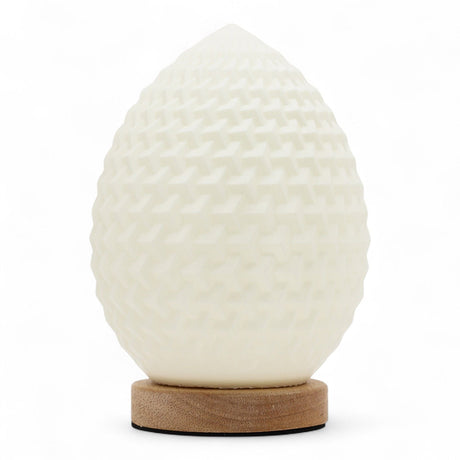USB Teardrop Bedside Lamp, 3 - Level Dimmable, Wood Base - SHAMTAM.COM