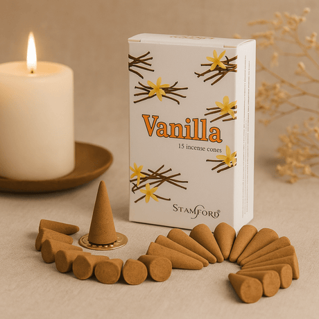 Vanilla Incense Cones - 15 Pack Stamford - SHAMTAM.COM