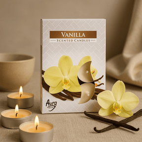 Vanilla Scented Tealight Candles Set of 6 - SHAMTAM.COM