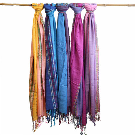 Boho Scarf Varanasi - 22x72cm - Tantric Turquoise - SHAMTAM.COM