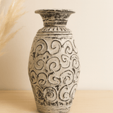 Vase, Boho Cream Swirls - SHAMTAM.COM
