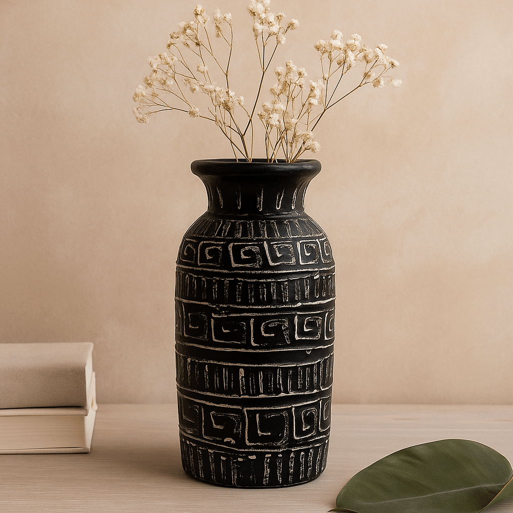 Vase Boho Greek Straight Chocolate - SHAMTAM.COM