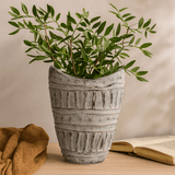 Vase Wide Neck Boho Cream 22cm - SHAMTAM.COM