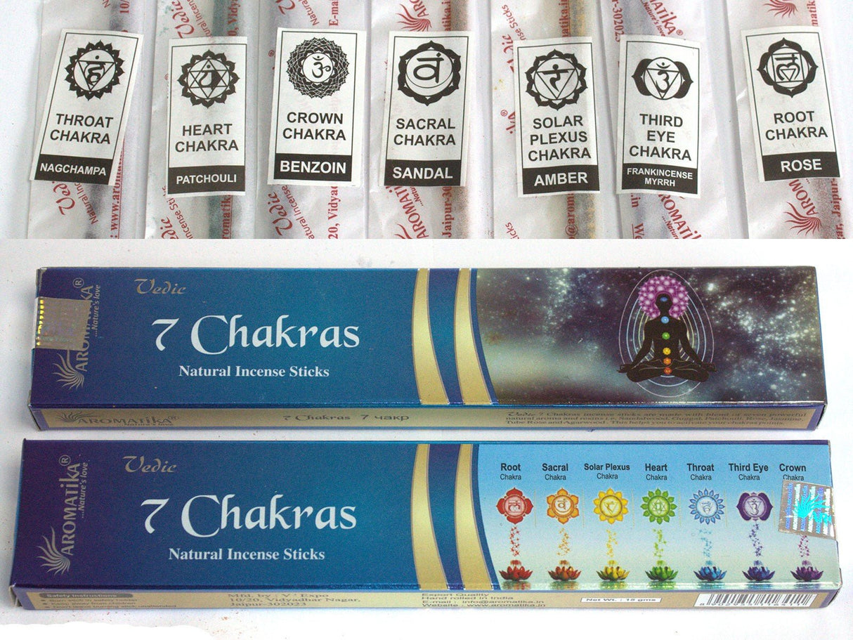 7 Chakras Incense Sticks - Vedic - SHAMTAM.COM