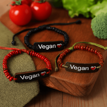 Vegan Slogan Bracelets, 6 Pack