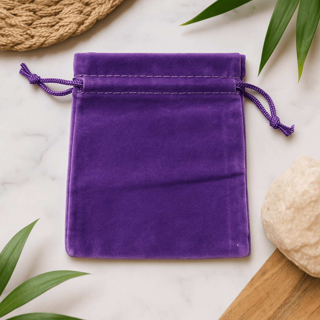Velvet Drawstring Pouch Purple 10x12cm - SHAMTAM.COM