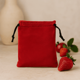 Velvet Drawstring Pouch Red 10x12cm - SHAMTAM.COM