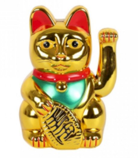 Maneki Neko Gold Money Cat - 15cm - SHAMTAM.COM