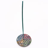 Vibrant Flower of Life Soapstone Incense Burner – Enhance Spiritual Harmony & Meditation - SHAMTAM.COM