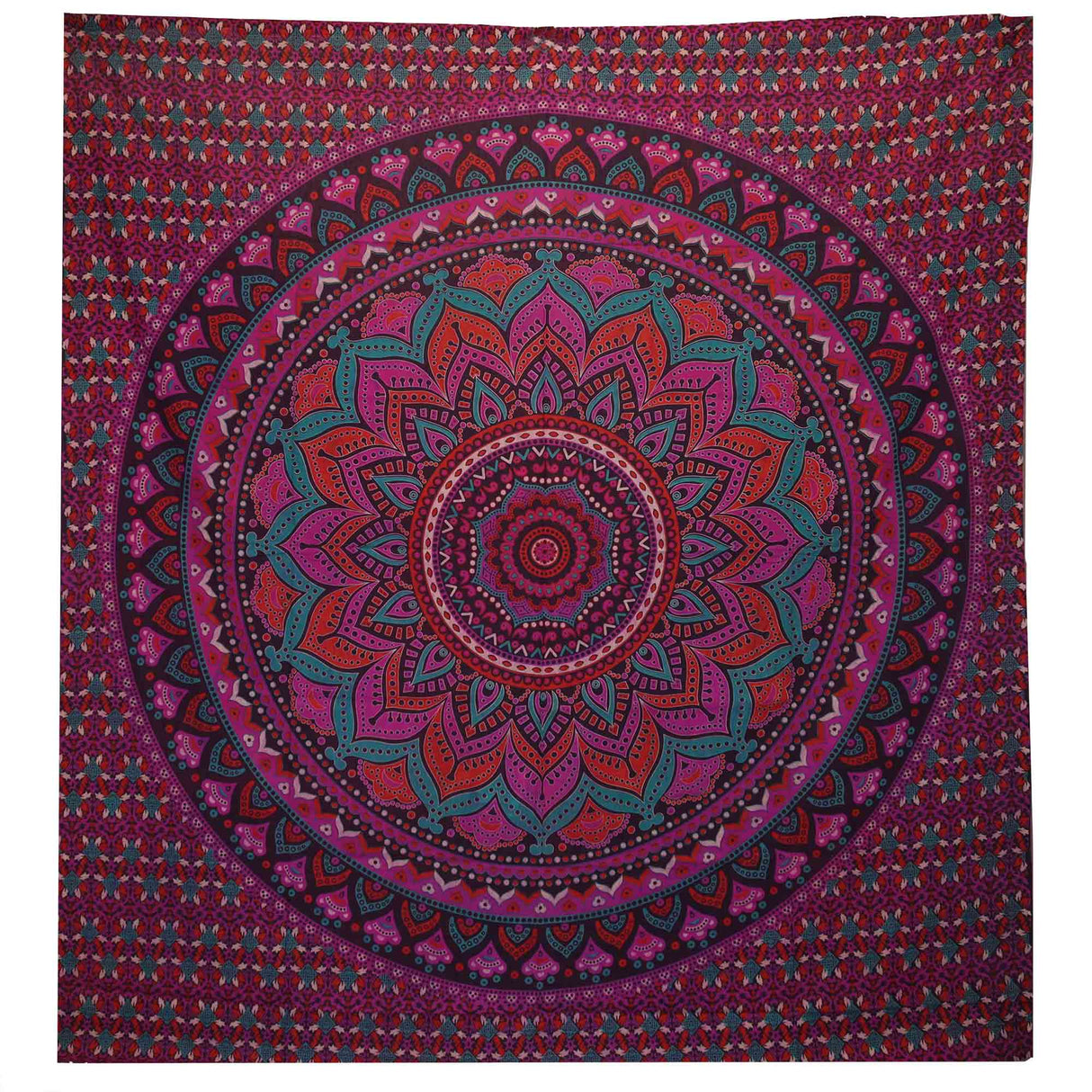 Vibrant Purple Mandala Tapestry - Double Cotton Bedspread & Wall Hanging Decor - SHAMTAM.COM