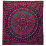 Vibrant Purple Mandala Tapestry - Double Cotton Bedspread & Wall Hanging Decor - SHAMTAM.COM
