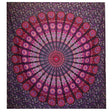 Vibrant Purple Peacock Mandala Cotton Bedspread & Wall Hanging - Bohemian Floral Tapestry Decor - SHAMTAM.COM