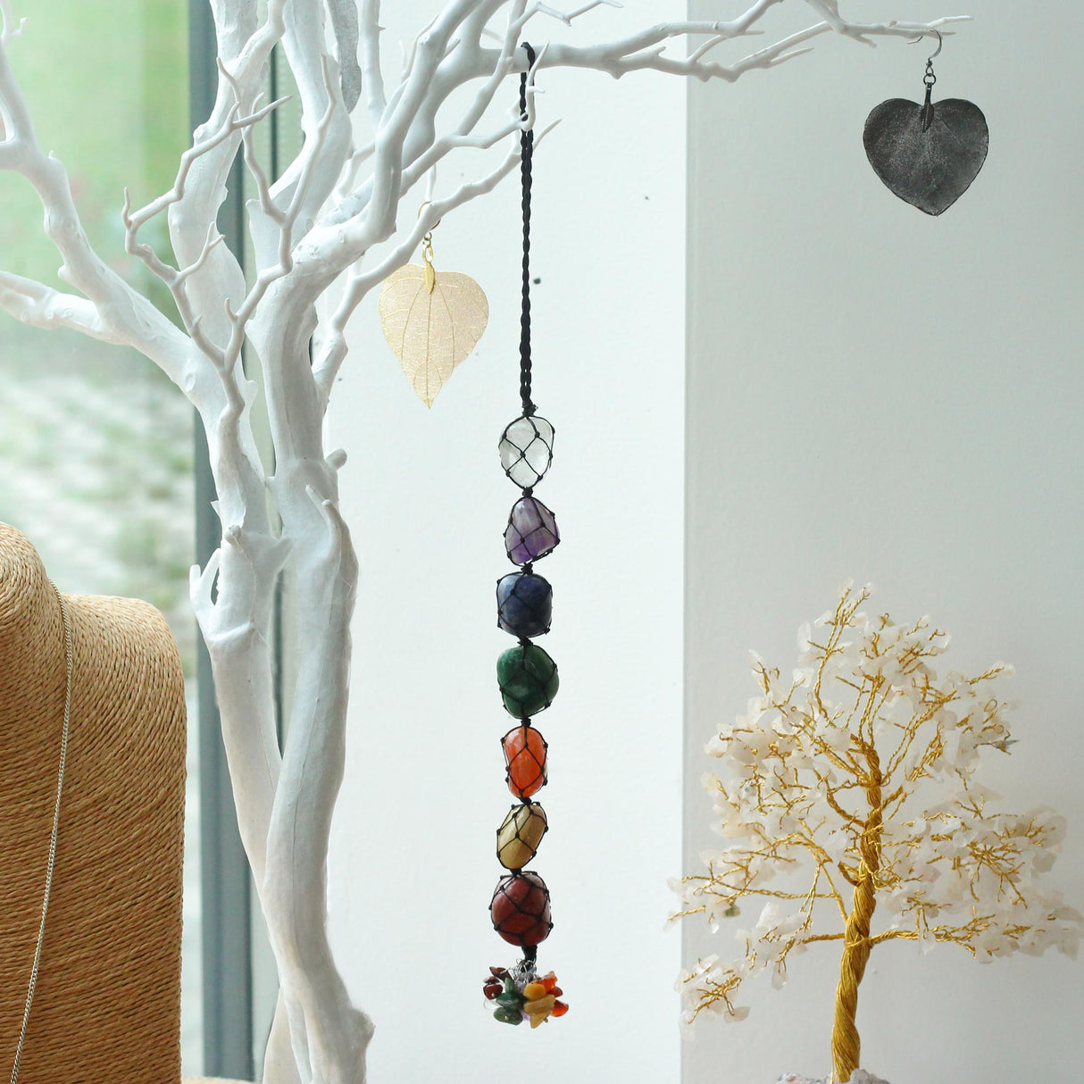 Vibrant Seven Chakra Stone Pendant Necklace for Spiritual Healing and Balance - SHAMTAM.COM