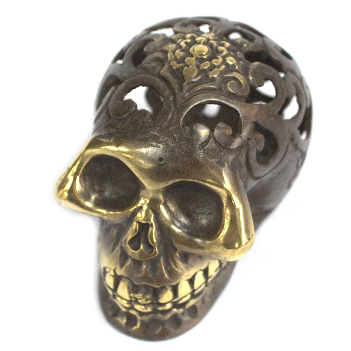 Vintage Brass Skull - Large - SHAMTAM.COM