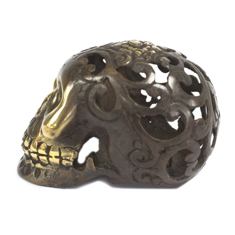 Vintage Brass Skull - Medium - SHAMTAM.COM