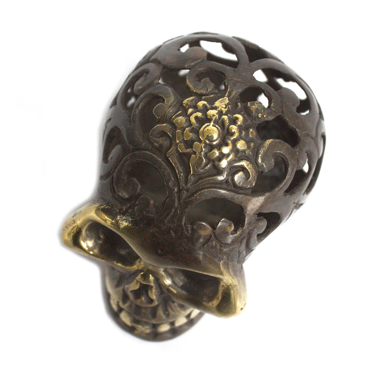 Vintage Brass Skull - Medium - SHAMTAM.COM