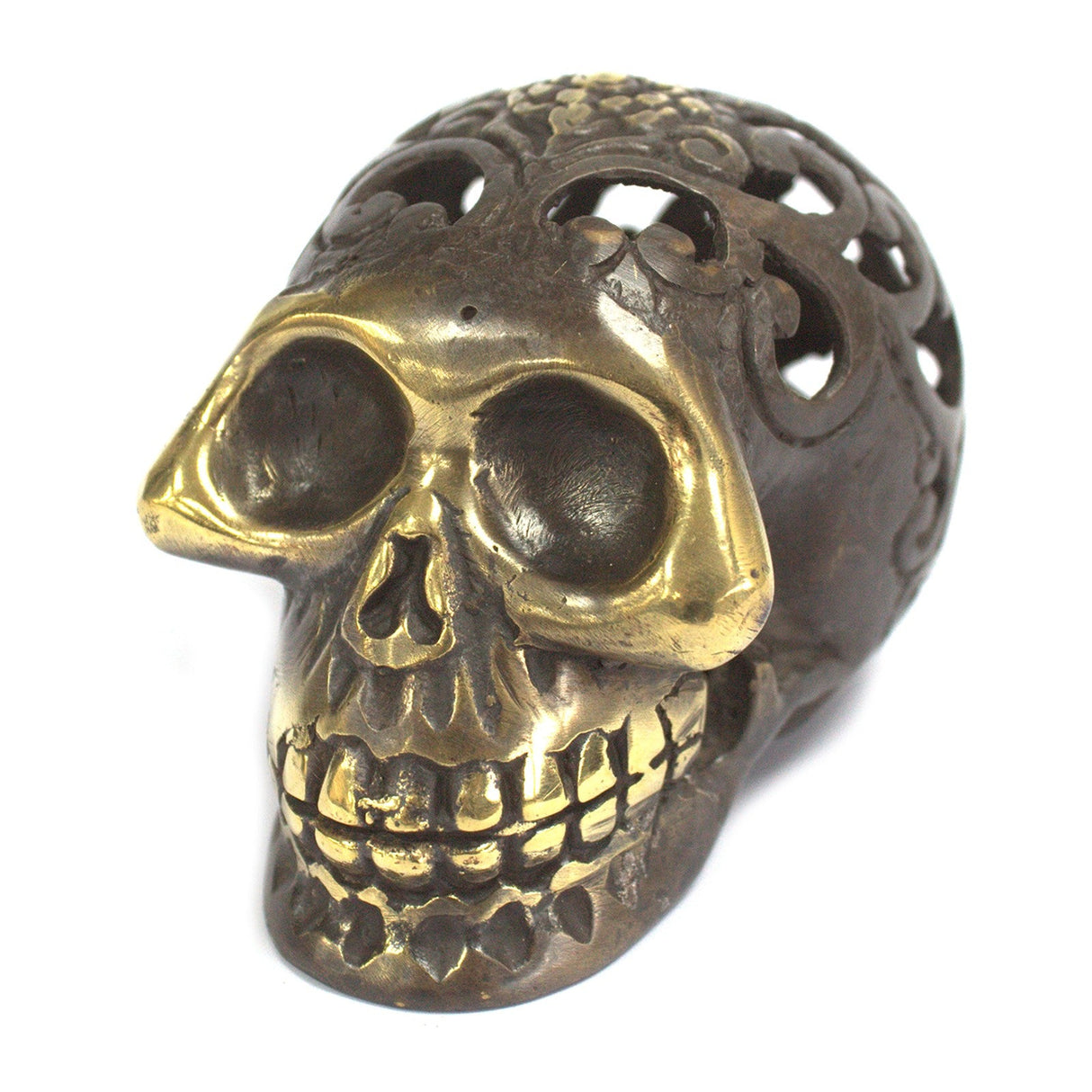 Vintage Brass Skull - Medium - SHAMTAM.COM