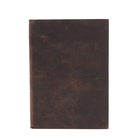 Vintage Dark Brown Leather Journal - 100 Lined Pages, 18x13cm - Rustic Classic Notebook with Distressed Finish - SHAMTAM.COM
