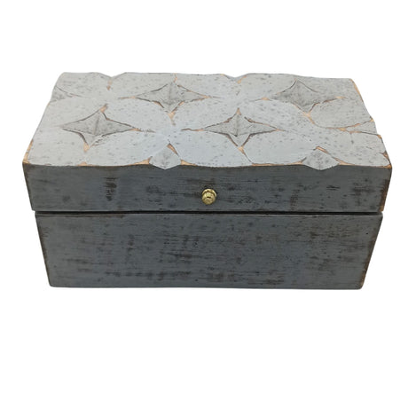 Vintage Deco - Multi Purpose Box - 22x12x10cm - Grey Star - SHAMTAM.COM