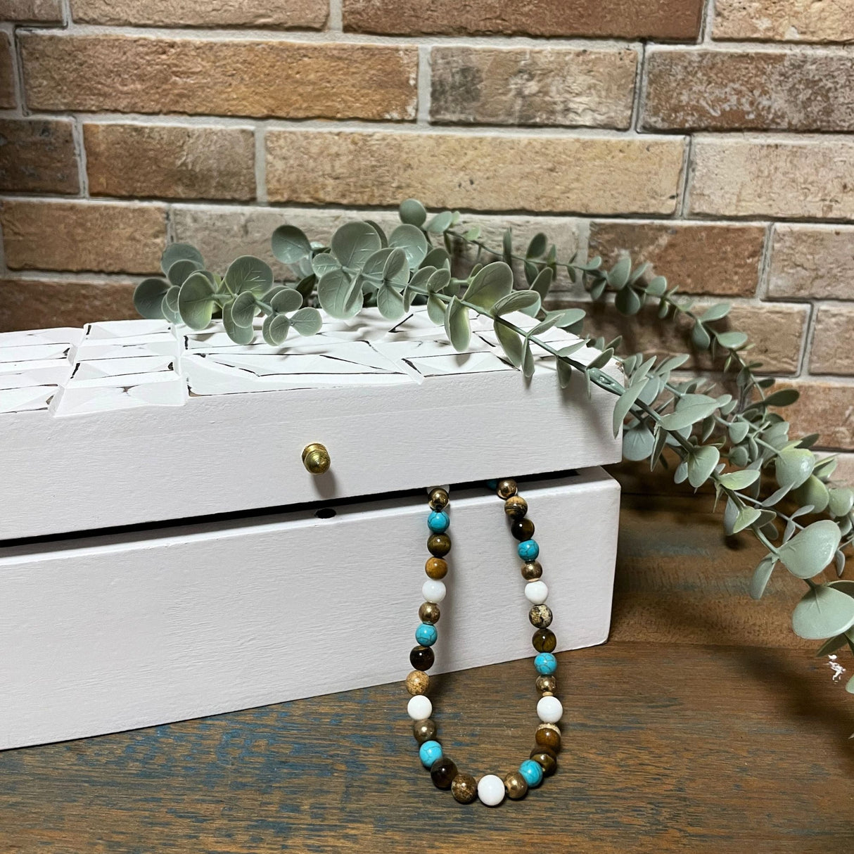 Vintage Deco - Multi Purpose Box - 22x12x10cm - White Diamonds - SHAMTAM.COM