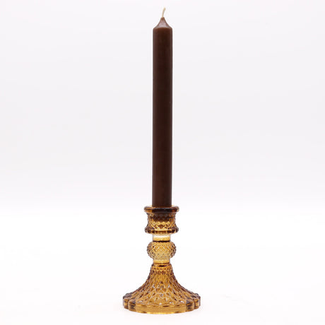 Vintage Dinner Candle Holder - Antique Amber (2 pcs) - SHAMTAM.COM