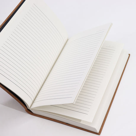 Vintage - Style Dark Brown Leather Notebook - 100 Lined Pages, 20x15cm - Rustic Minimalist Journal - SHAMTAM.COM