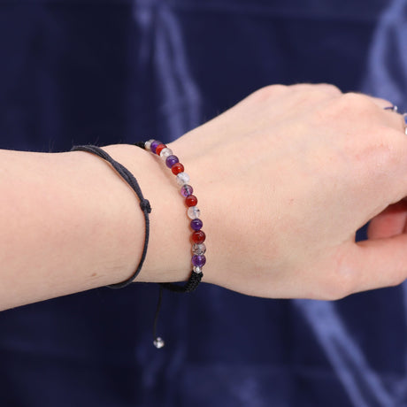 Virgo Zodiac Crystal Candle & Gemstone Bracelet Set – Aromatic Self - Care Gift with Amethyst, Carnelian, Moss Agate - SHAMTAM.COM