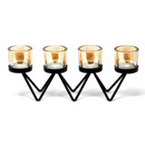 Centrepiece Iron Votive Candle Holder - 4 Cup Zig Zag - SHAMTAM.COM