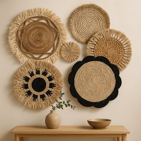 Wall Art Set of 6 Natural Kribo Collection - SHAMTAM.COM