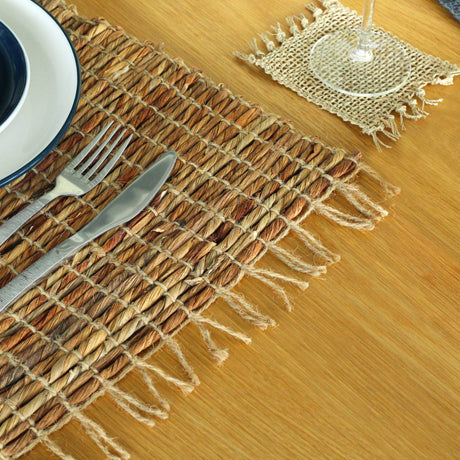 Water Hyacinth Natural Placemat - Robusta and Fringe - SHAMTAM.COM