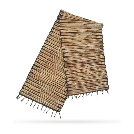 Water Hyacinth Natural Table Runner - Black Tiger with Fringe - 150cm - SHAMTAM.COM