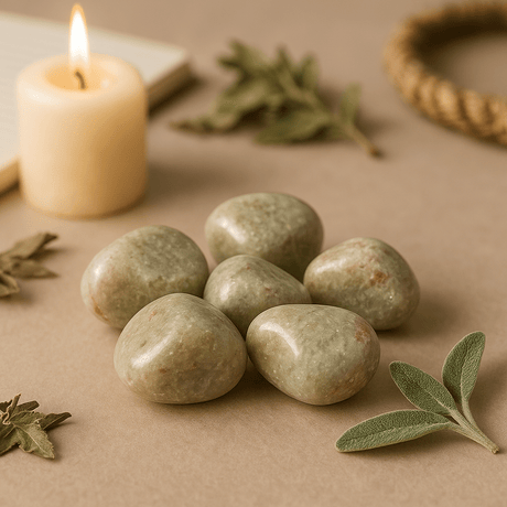 White Aventurine Tumbled Stones, 24 Pack - SHAMTAM.COM