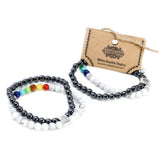 White Howlite Chakra Bracelet - Magnetic Gemstone Crystal - SHAMTAM.COM