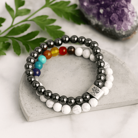 White Howlite Bracelet Chakra Magnetic Crystal - SHAMTAM.COM
