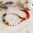 White Howlite Chakra Red String Bracelet - Silver Plated - SHAMTAM.COM