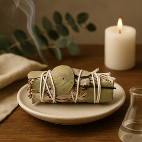White Sage and Eucalyptus Smudge Stick 10 cm - SHAMTAM.COM