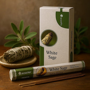 White Sage Incense Charcoal Free Aromatika - SHAMTAM.COM