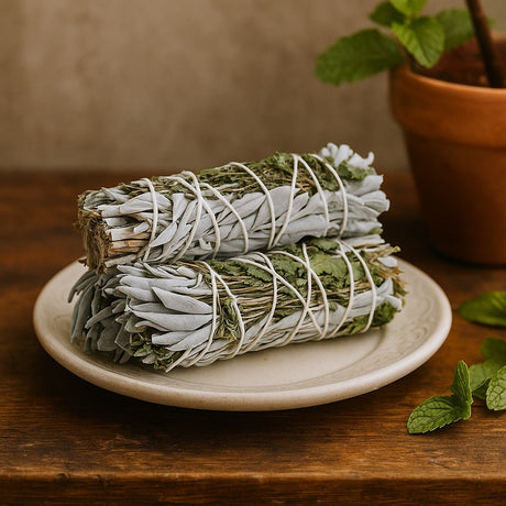 White Sage Smudge Stick Peppermint 10cm - SHAMTAM.COM