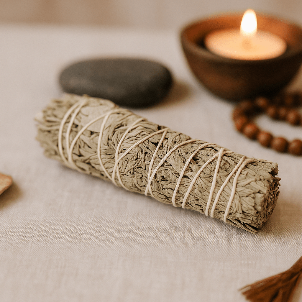 White Sage Smudge Stick With Blue Sage 10cm - SHAMTAM.COM