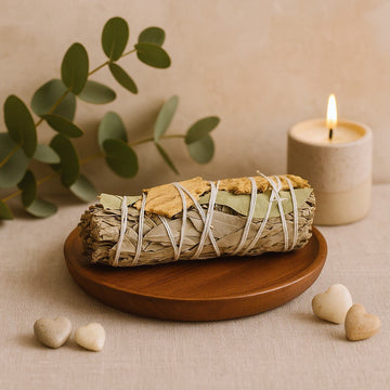 Vit Salvia Rökelsepinne Med Eukalyptus Och Ingefära