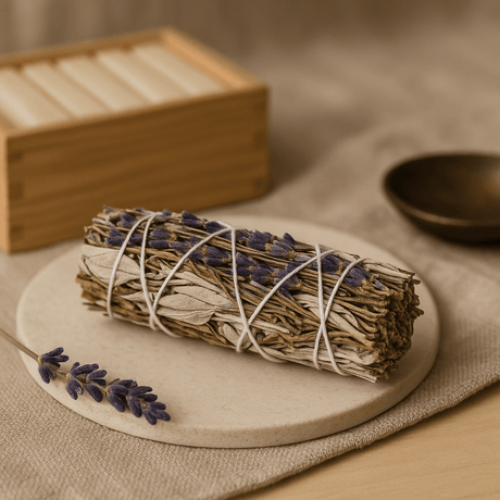 White Sage Smudge Stick With Lavender 22.5cm - SHAMTAM.COM