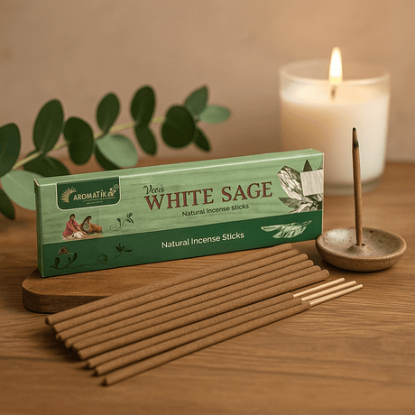 White Sage Vedic Incense Sticks, 12 Count - SHAMTAM.COM