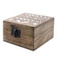 White Washed Wooden Box - 4x4 Slavic Design - SHAMTAM.COM